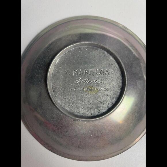 Vintage Mariposa Brilliante Cast Aluminum Serving Bowl Vintage 1995 Mexico - Picture 3 of 4